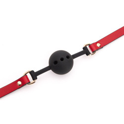 LuxuryFantasy Bâillon Boule Liny Thin Noir-Rouge